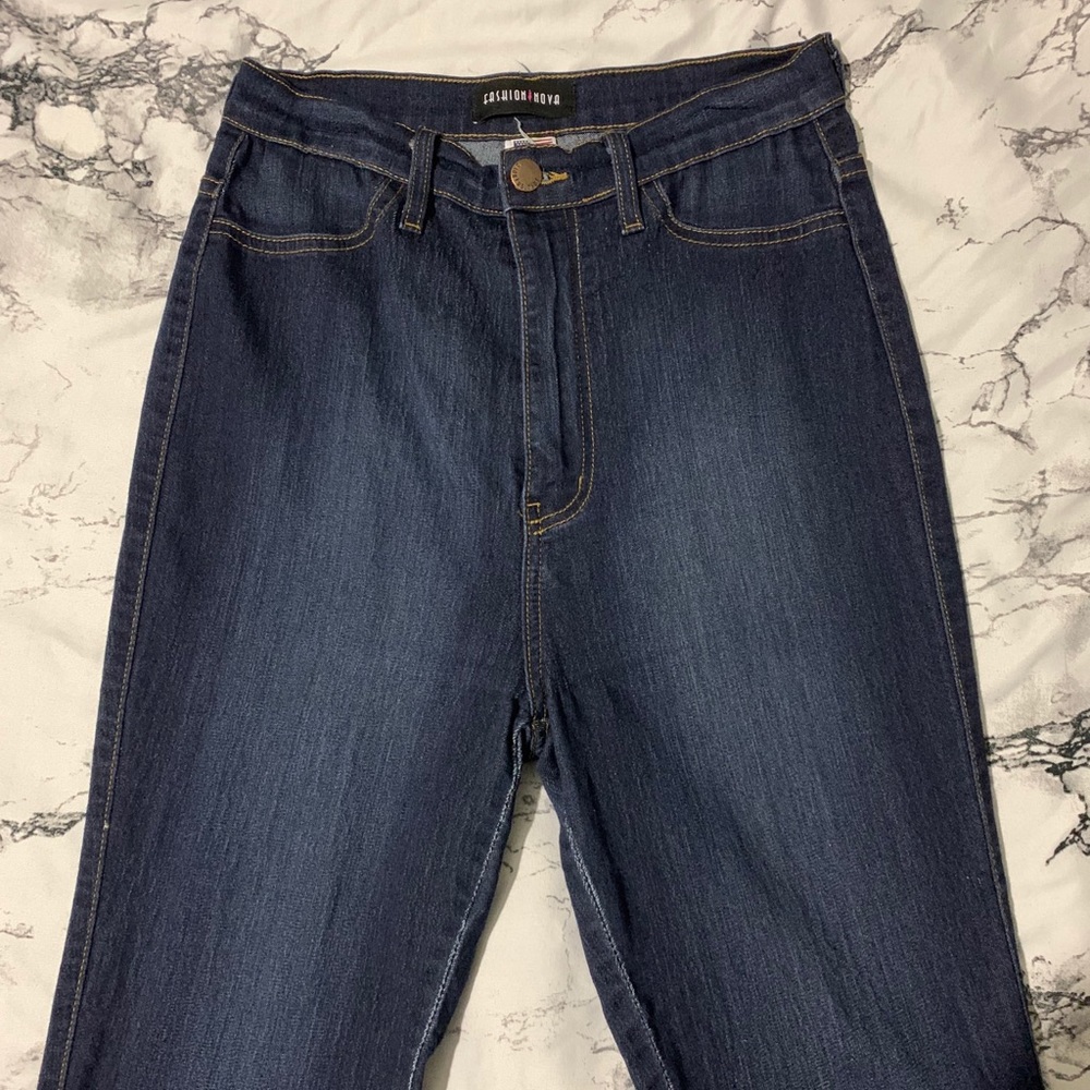 Fashion Nova Dark Blue Skinny Jeans